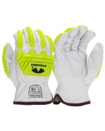 Pyramex GL3003CKB Premium Grain Goatskin Leather Driver Gloves - Para-Aramid 360 A7 Cut Liner - Impact Rating 2 - Pair