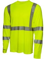 Pyramex RLP110 Hi Vis Yellow Safety Long Sleeve Pullover T-Shirt - Type R - Class 3