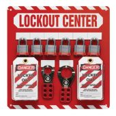 6-Padlock Lockout Center - Combo Kit - 14" x 14" 