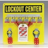 6 Padlock Lockout Center - Combo Kit - 14" x 14" 