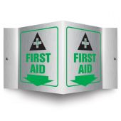 AccuForm PSM311 Brushed Aluminum 3D Projection Sign - First Aid