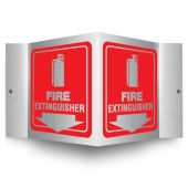 AccuForm PSM327 Brushed Aluminum 3D Projection Sign - Fire Extinguisher 