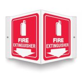 AccuForm PSP618 Plastic 3D Projection Sign - Fire Extinguisher (White/Red) - 6" x 5"