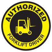 Authorized Forklift Driver Hard Hat Sticker, 2-1/4", 10/Pk