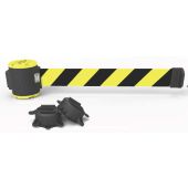 Banner Stakes MH5007 - 30' Magnetic Wall Mount - Yellow / Black Diagonal Stripe Banner