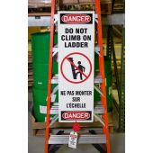 Bilingual Ladder Shield™ Kit OSHA Danger: Do Not Climb On Ladder - Spanish / English