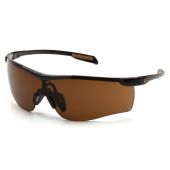 Carhartt Cayce CHB918ST Safety Glasses - Sandstone Bronze Anti-Fog Lens - Black Frame 