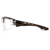 Carhartt Easley CHB810ST Safety Glasses - Clear Anti-Fog Lens - Black / Brown Frame 