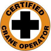 Certified Crane Operator Hard Hat Sticker, 2-1/4", 10/Pk