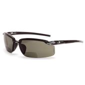 Crossfire 29414 ES5 Polarized Bifocal Safety Glasses - Smoke Lens - Crystal Black frame - 2.0+ Mag