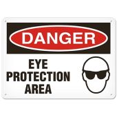 DANGER - EYE PROTECTION AREA - Plastic Sign - 10" X 14"