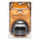 Ducks Unlimited Shooting Eyewear Kit, PM8010 Earmuff with Venture 3, Black Frame,  Orange Lens