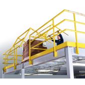 Fabenco MZ14-64PC Pivoting Mezzanine Safety Gate - Carbon Steel with Safety Yellow Powder Coat - Fits 64" Opening