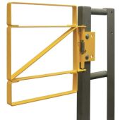 Fabenco Z70-21PC Self Closing Steel Safety Gate - Carbon Steel with Safety Yell Powder Coat - Fits 21-24" Opening 