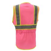 GSS 7806 Pink with Hi Vis Yellow Trim Ladies Safety Vest - Non-ANSI