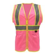 GSS 7806 Pink with Hi Vis Yellow Trim Ladies Safety Vest - Non-ANSI