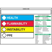 HMCIS Safety Label - Health Flammability Instability PPE - Target Organ 