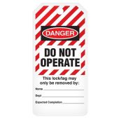 Incom Tags By-The-Roll: DANGER Do Not Operate (Striped) - 100/Roll