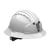 JSP Evolution 6161 Deluxe Mining Helmet Full Brim Style - 6 Pt Ratchet Suspension - White - (CLOSEOUT)