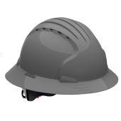 JSP Evolution Deluxe 6161 Full Brim Hard Hat, Non-Vented, Gray (CLEARANCE)