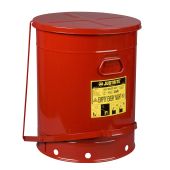 Justrite 09700 Oily Waste Can, 21 gallon, foot-operated self-closing cover, Red