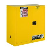 Justrite Flammable Safety Cabinet - 893000 - 30 Gal. - Manual Close Doors - Yellow