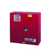 Justrite Flammable Safety Cabinet - 893001 - 30 Gallon - Manual Close Doors - Red