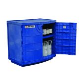 Justrite Polyethylene Corrosives and Acid Cabinet - 24180 - Holds Thirty-Six 2-1/2 L Bottles - 2 Door - Blue
