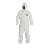 Liberty ProGard Hooded SMS White Coverall - Elastic Wrists & Ankles - 25/Case