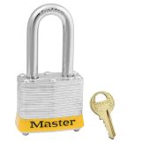 Master Lock 3LFYLW Lockout Padlock - Steel Body - Keyed Different - Yellow - (CLOSEOUT)
