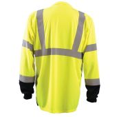 OccuNomix LUX-LSETPBK Hi Vis Yellow Black Bottom Wicking Birdseye Long Sleeve Shirt - Type R - Class R - (CLOSEOUT - LIMITED STOCK AVAILABLE)