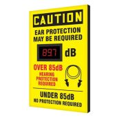 OSHA Caution Industrial Decibel Meter Sign: Ear Protection Required Over 85dB - 20" x 12"