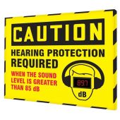 OSHA Caution Industrial Decibel Meter Sign: Hearing Protection Required When The Sound Level Is Greater Than 85 dB - 30" x 36"