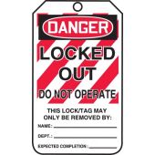 OSHA Danger Safety Tags: Locked Out - Do Not Operate - 25 / Pack