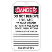 OSHA Danger Tags By-The-Roll: Do Not Enter, 100 / Roll