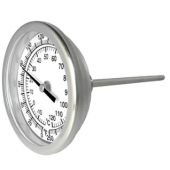 PIC Bimetal Dial Type Thermometer - 3" Dial - 18" Stem - Fixed Back Mount