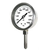 PIC Gauge 4001-9L, High Pressure, Heavy Duty, 4" Dial, 9/16-18 MP Male, Lower Mount Conn., Stainless Steel Case, 316 Stainless Steel Internals