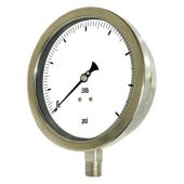 PIC Gauge 6001-2L, Heavy Duty, 6" Dial, 1/2" Lower Mount Conn., Stainless Steel Case, 316 Stainless Steel Internals