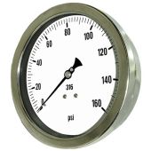 PIC Gauge 6002-2L, Heavy Duty, 6" Dial, 1/2" Lower Back Mount Conn., Stainless Steel Case, 316 Stainless Steel Internals