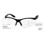 PIP 250-25-1515 Double Mag Readers Safety Glasses, Black Frame, Clear Anti-Fog Lens +1.5 Magnification