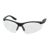 PIP 250-25-2525 Double Mag Readers Safety Glasses, Black Frame, Clear Anti-Fog Lens +2.5 Magnification