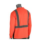 PIP 312-1350B Black Bottom Class 2 Wicking Safety Shirt Long Sleeve w/ 50+ UV Protection - Hi Vis Orange - (CLOSEOUT)