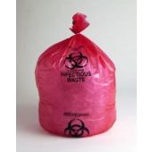 Prostat 2091 LLD Poly Red Biohazard / Infectious Waste Liner Bags - 24" x 24" - 1.5 Mil - 200/Case