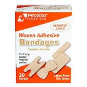 ProStat First Aid 2537 Assorted Woven Adhesive Bandages - 20 Per Box