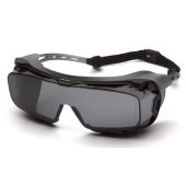 Pyramex Cappture Plus S9920STMRG Safety Glasses - Gray Frame w/ Rubber Gasket - Gray H2MAX Anti-Fog Lens
