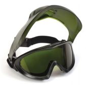 Pyramex Capstone Goggle - 3.0 IR Filter Anti-Fog Lens with Green Tinted Face Shield Attachment 