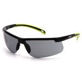 Pyramex Ever-Lite SBL8620DTM Safety Glasses - Black / Lime Frame - Gray H2MAX Anti-Fog Lens