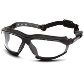 Pyramex GB9410STM Isotope Safety Glasses/Goggles - Black Frame w/ Rubber Gasket - Clear H2MAX Anti-Fog Lens 