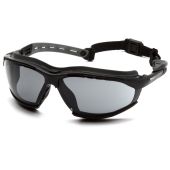 Pyramex GB9420STM Isotope Safety Glasses/Goggles - Black Frame w/ Rubber Gasket - Gray H2MAX Anti-Fog Lens 