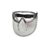 Pyramex GG504TSHIELD Capstone Goggle - Gray Frame - Clear Anti-Fog Lens with Face Shield Attachment